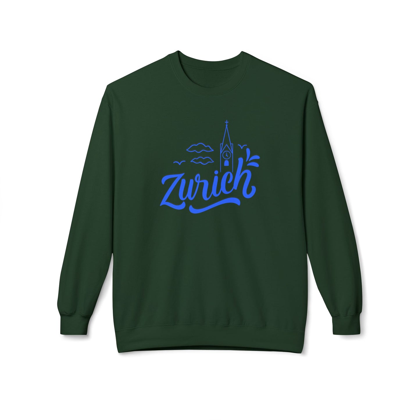 Zurich Unisex Crewneck Sweatshirt - Cozy Midweight Fleece - 12124