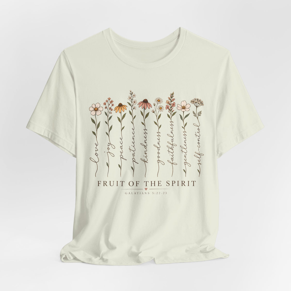 Fruit of the Spirit Floral T-Shirt,  Christian Faith Scripture Tee - 14984