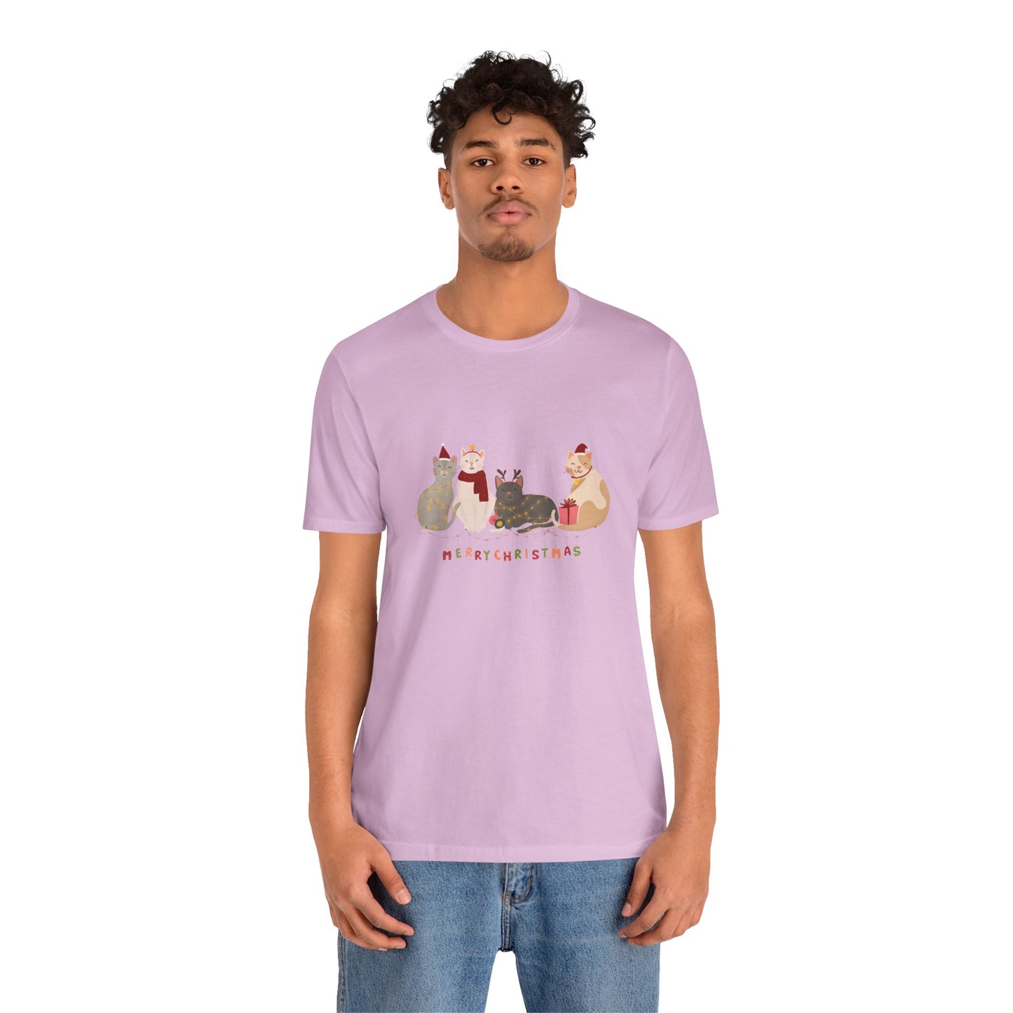 Cats, Merry Christmas - Unisex Jersey Short Sleeve Tee - 10283