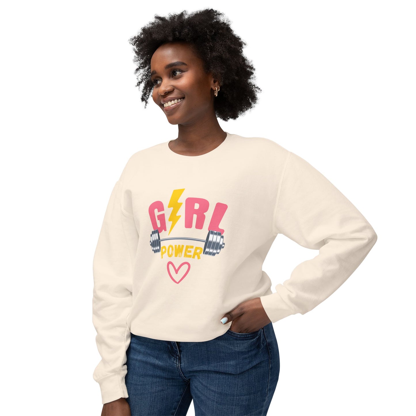Gym, Girl Power - Unisex Lightweight Crewneck Sweatshirt - 11200