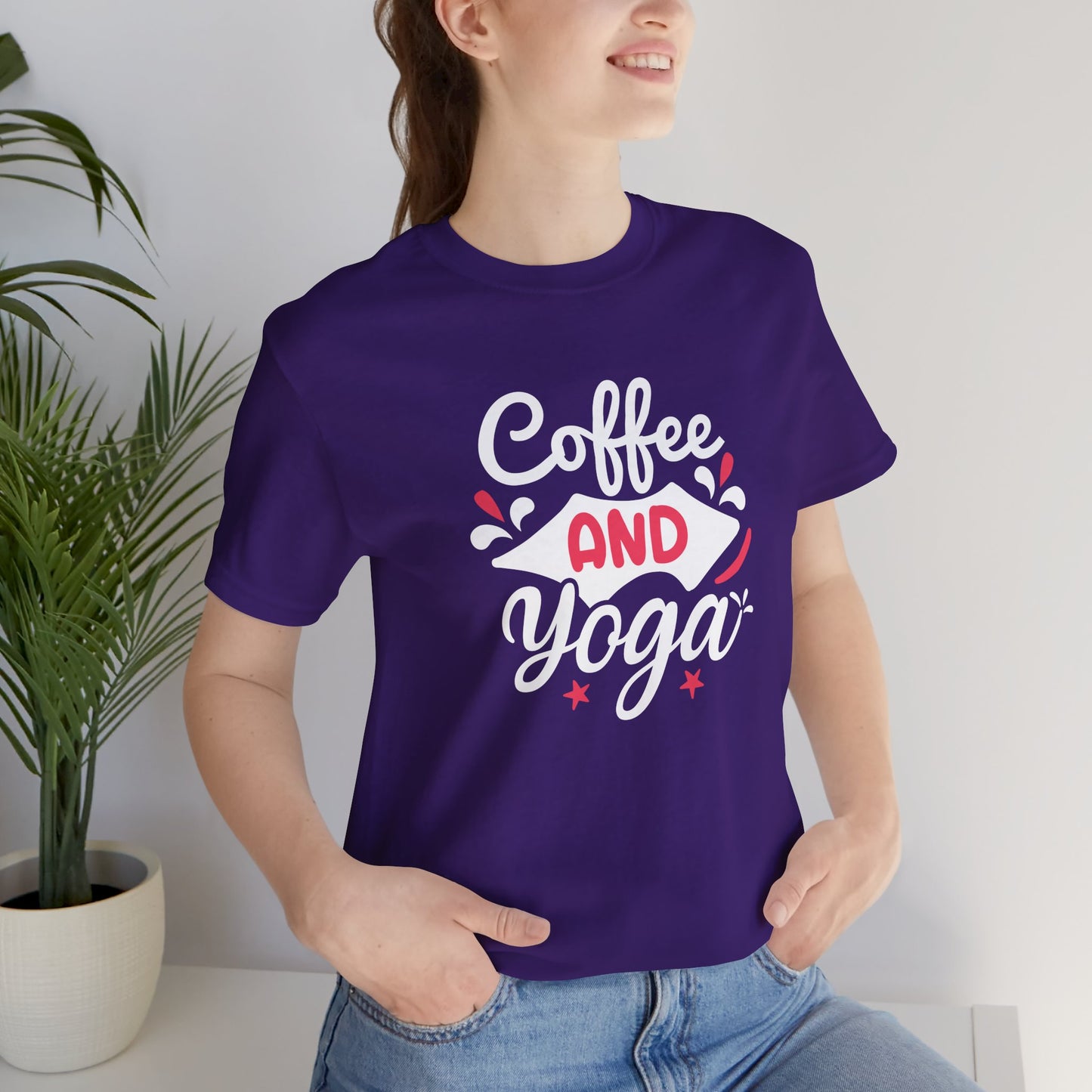 Coffee & Yoga - Unisex Jersey Short Sleeve Tee - 12412