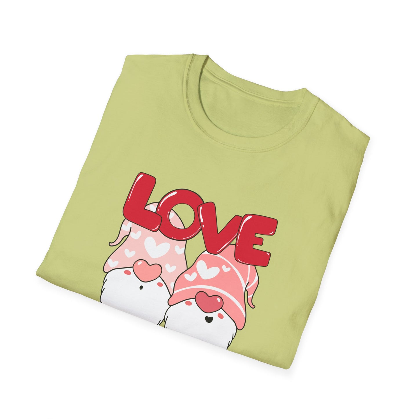 Gnomes, Love, Happy Valentine's Day - Unisex Softstyle T-Shirt - 11444