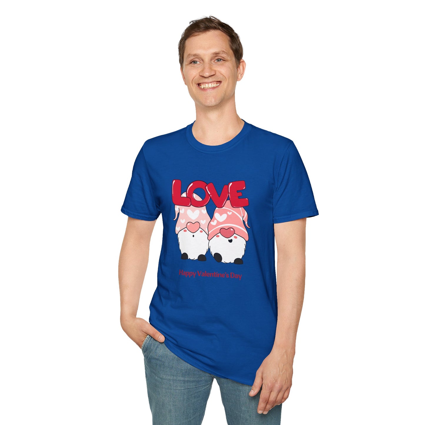 Gnomes, Love, Happy Valentine's Day - Unisex Softstyle T-Shirt - 11444
