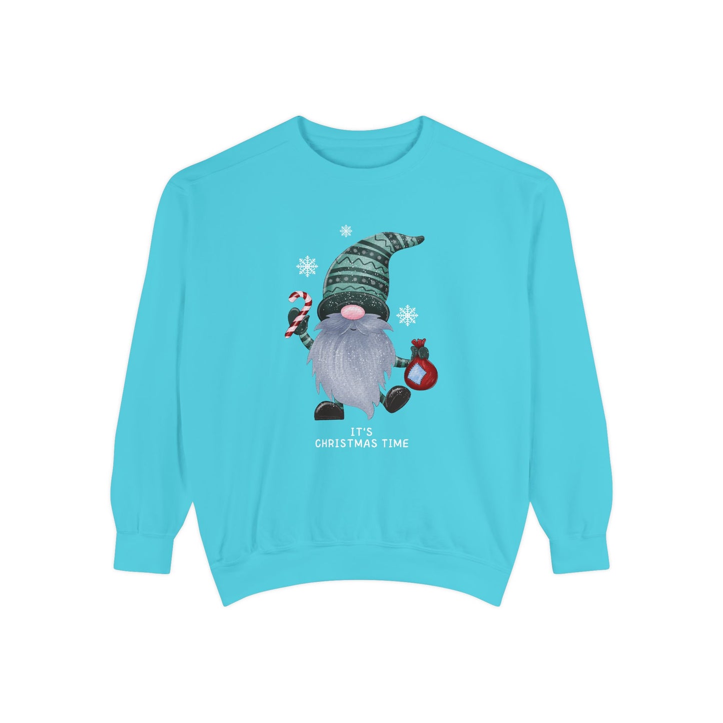 Gnome, It's Christmas Time - Unisex Garment Dyed Sweatshirt - 10507