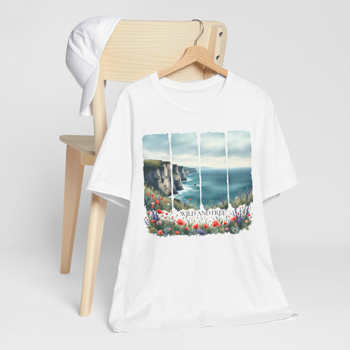 St. Andrews Coastal T-Shirt,  Scenic Cliffs, Wildflowers & Sea View - 14974
