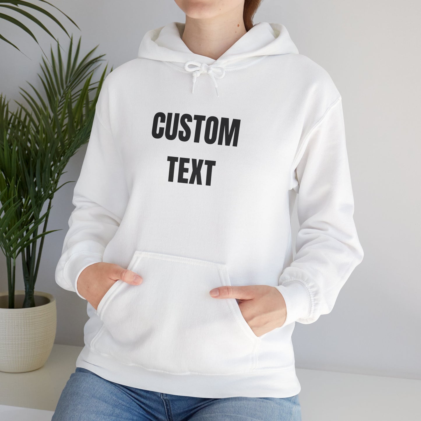 Custom Text Hoodie – Personalized Minimalist Pullover - 14683