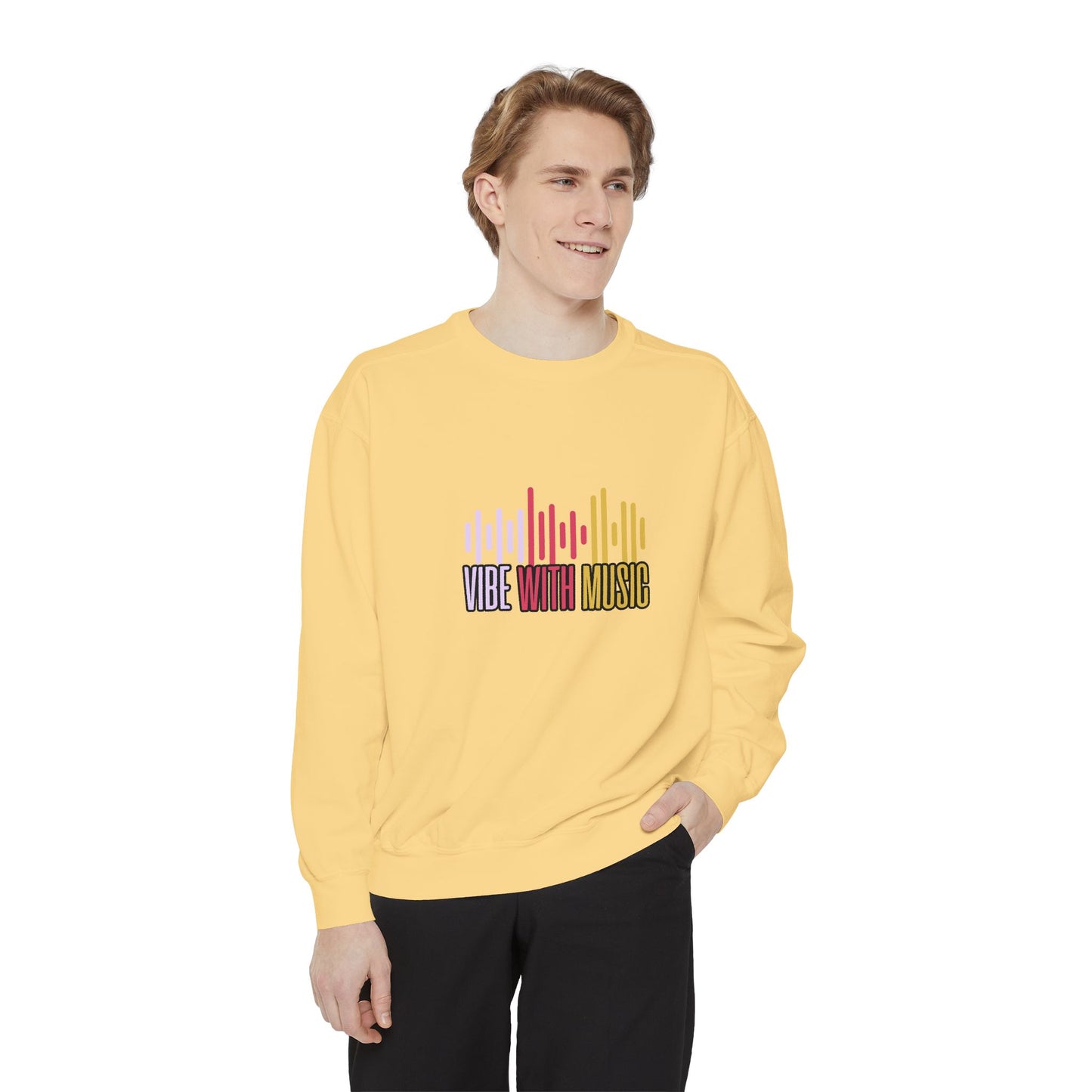 Vibe with Music - Unisex Garment-Dyed Sweatshirt - 10624