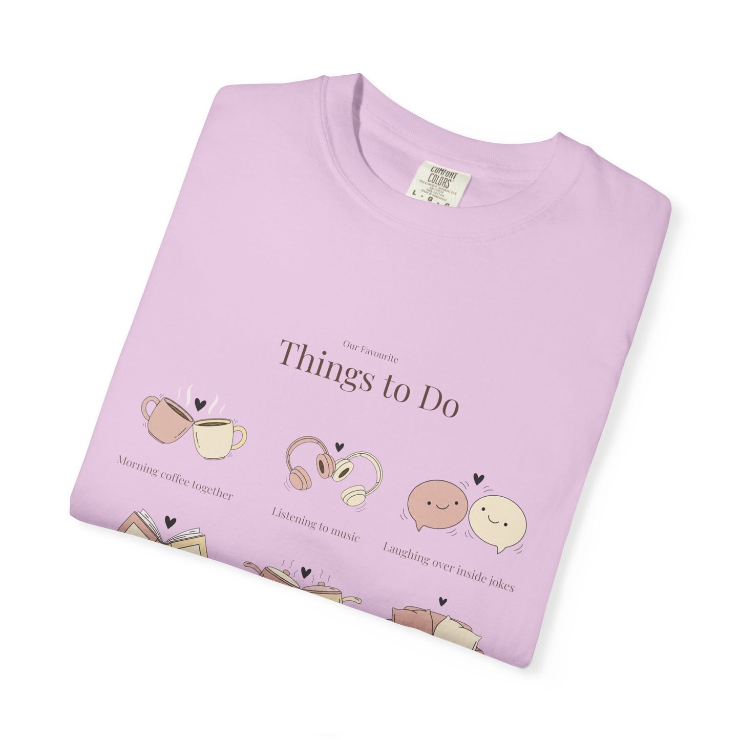 Our Favourite Things to Do Together – Personalised Valentine’s Illustration T-Shirt Gift - 14720