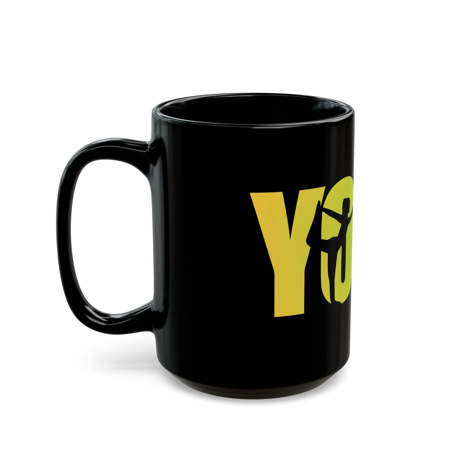 Yoga Inspiration Mug, Motivational Coffee Cup, Yoga Gifts for Yogis, Black Yoga Mug - 13154