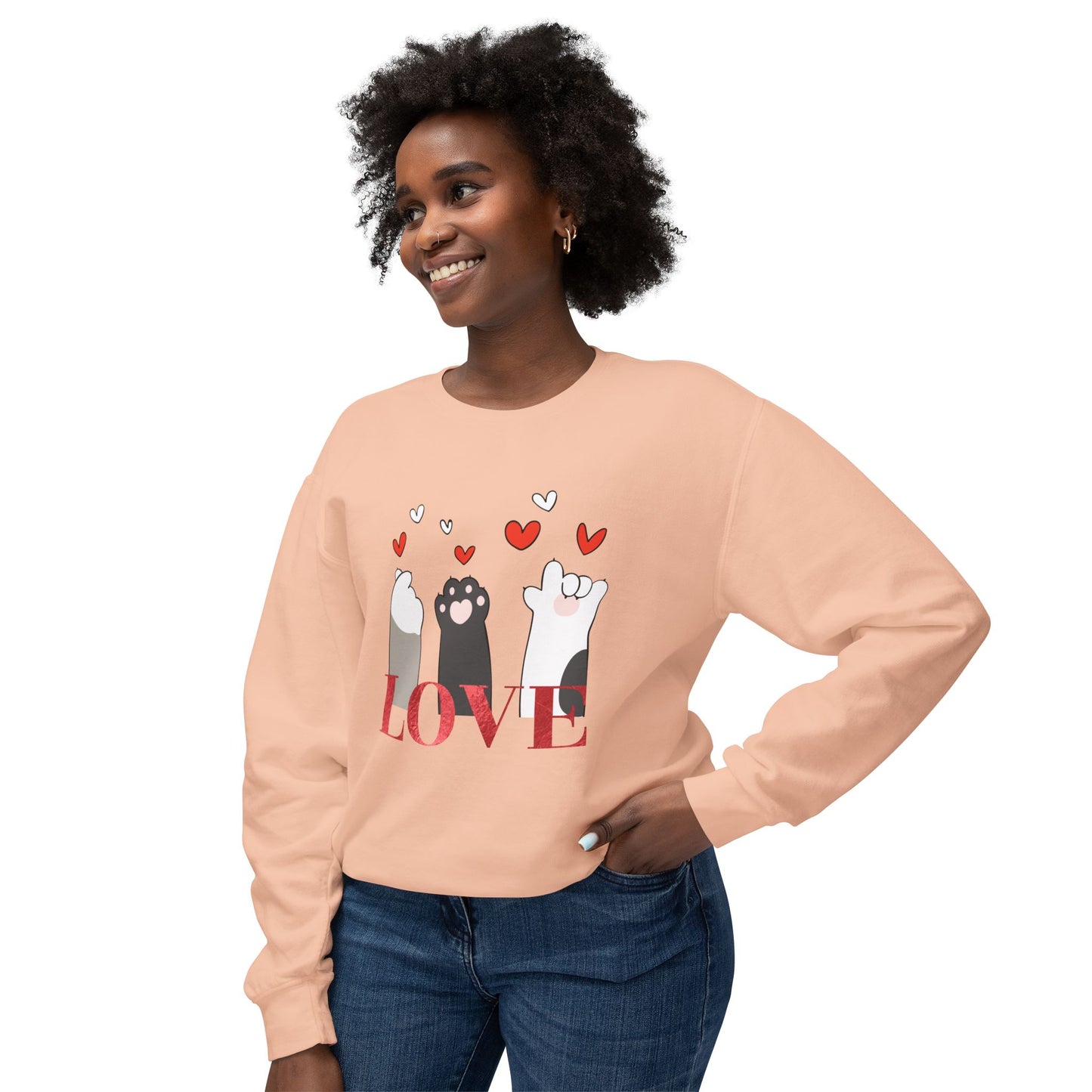 Pet's Paws, Love - Unisex Lightweight Crewneck Sweatshirt - 11477