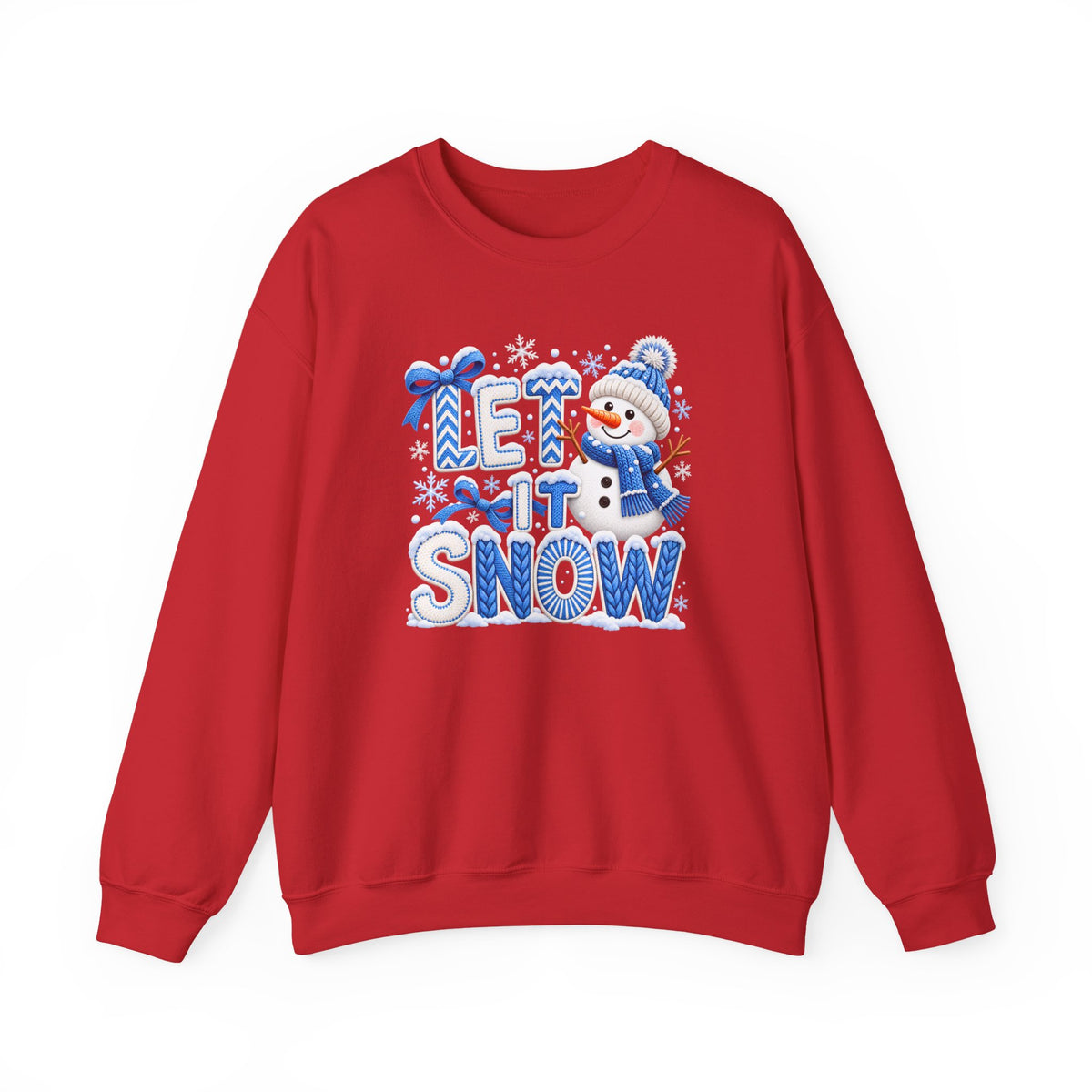 Let It Snow Sweatshirt,  Cute Snowman Winter Christmas Crewneck - 14545
