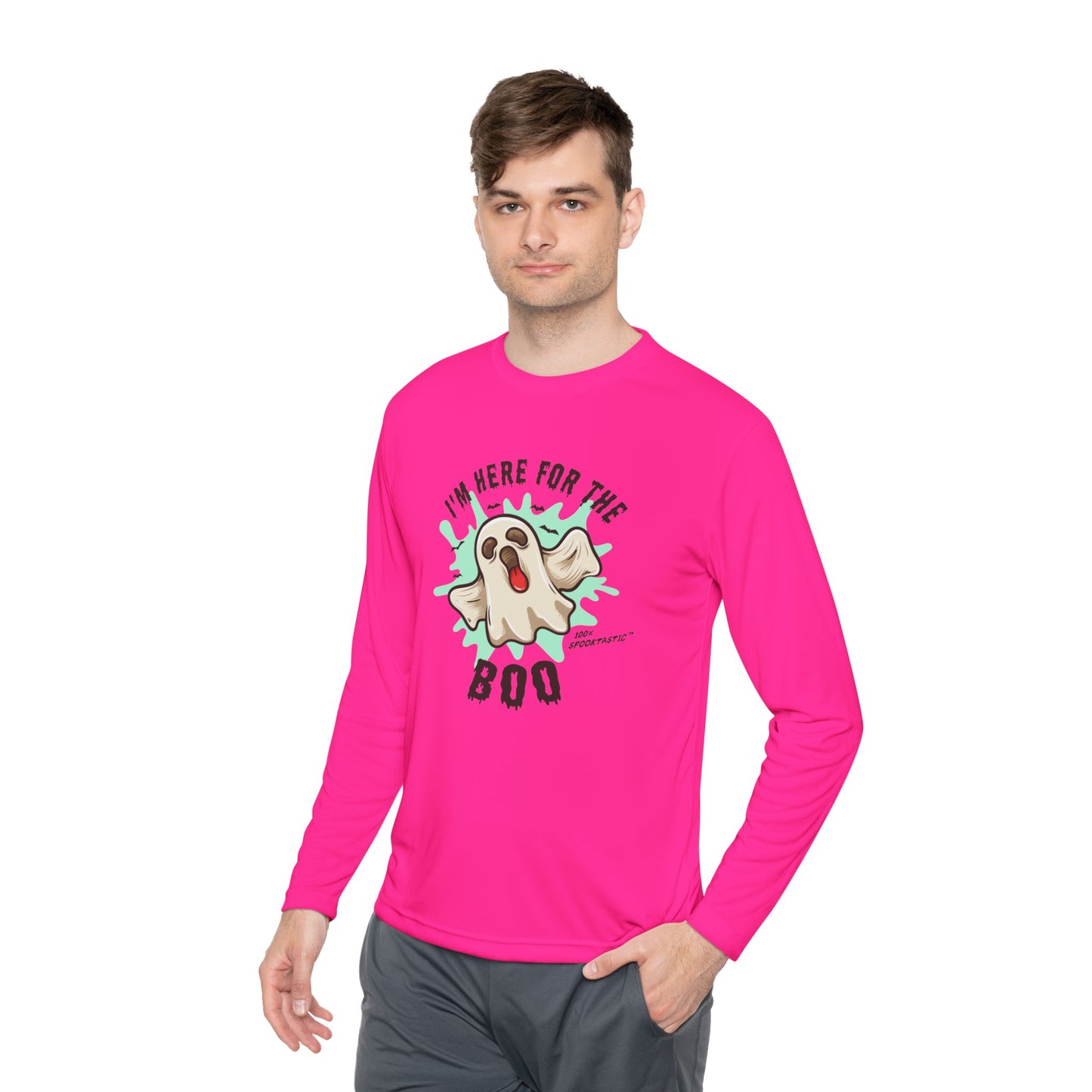 I am Here For The Boo - Unisex Lightweight Long Sleeve Tee - 13901