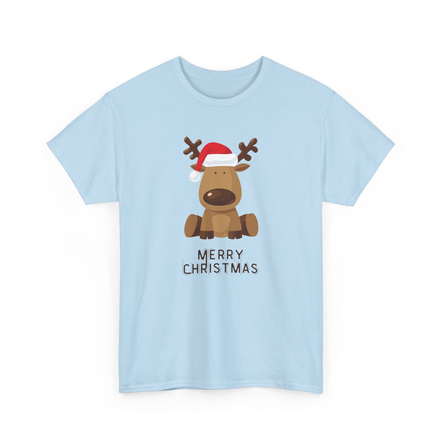 Reindeer: Merry Christmas - Unisex Heavy Cotton Tee