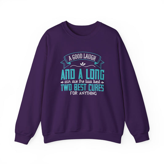 A Good Laugh & A Long Run Are The Best Two Cures For Anything - Unisex Heavy Blend™ Crewneck Sweatshirt