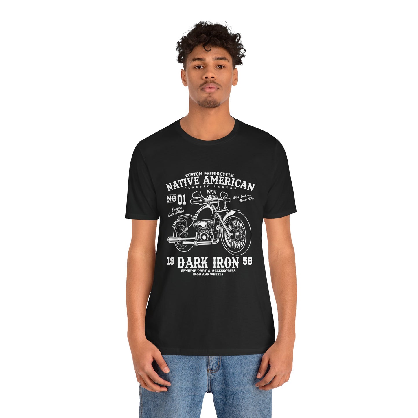 Custom Motorcycle, Native American - Unisex Jersey Short Sleeve Tee