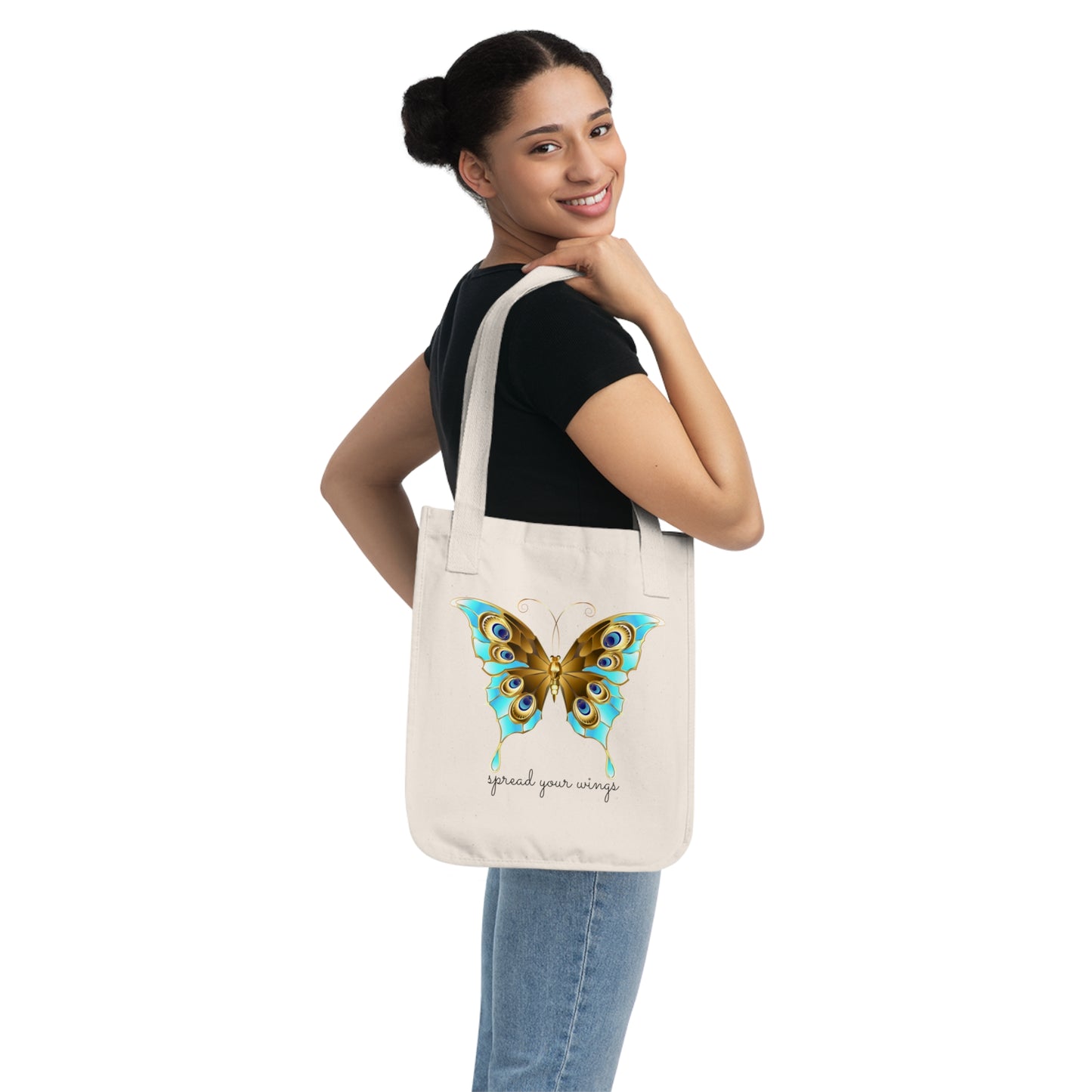 Organic Canvas Tote Bag | Butterfly  Lovers