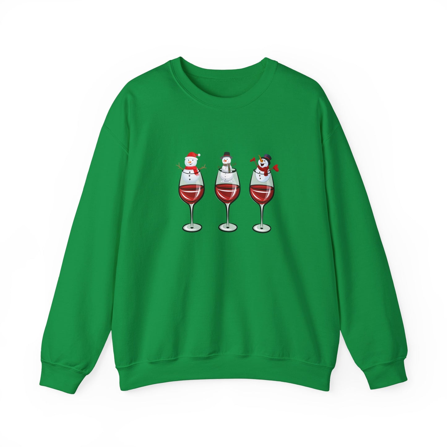 Snowman & Glass of Wine - Unisex Heavy Blend™ Crewneck Sweatshirt - 10013