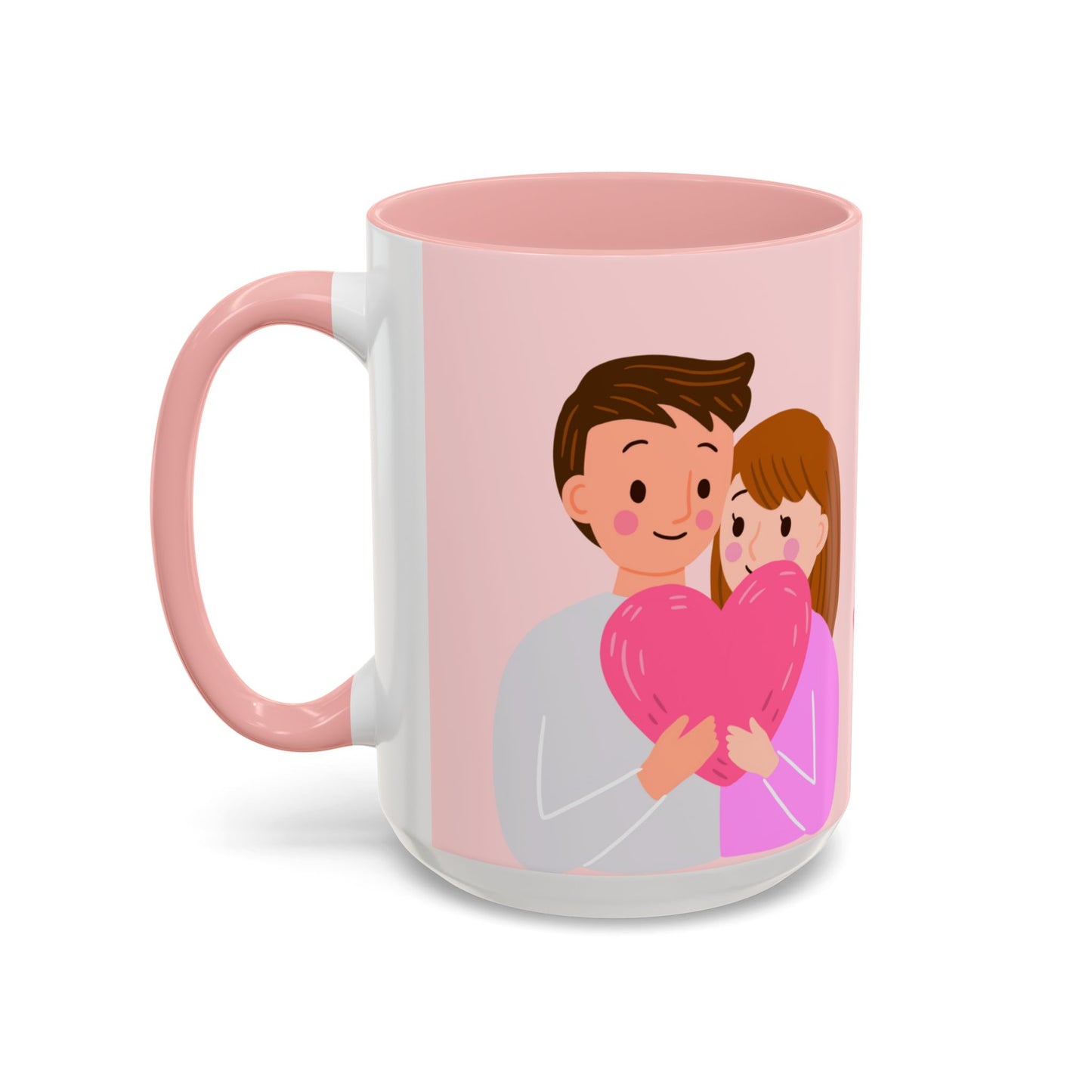 Couple, Happy Valentine's Day - Accent Coffee Mug (11, 15oz) - 11130