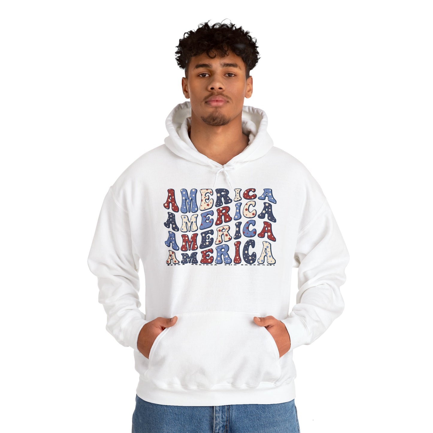 July 4, America - Unisex Heavy Blend™ Hooded Sweatshirt