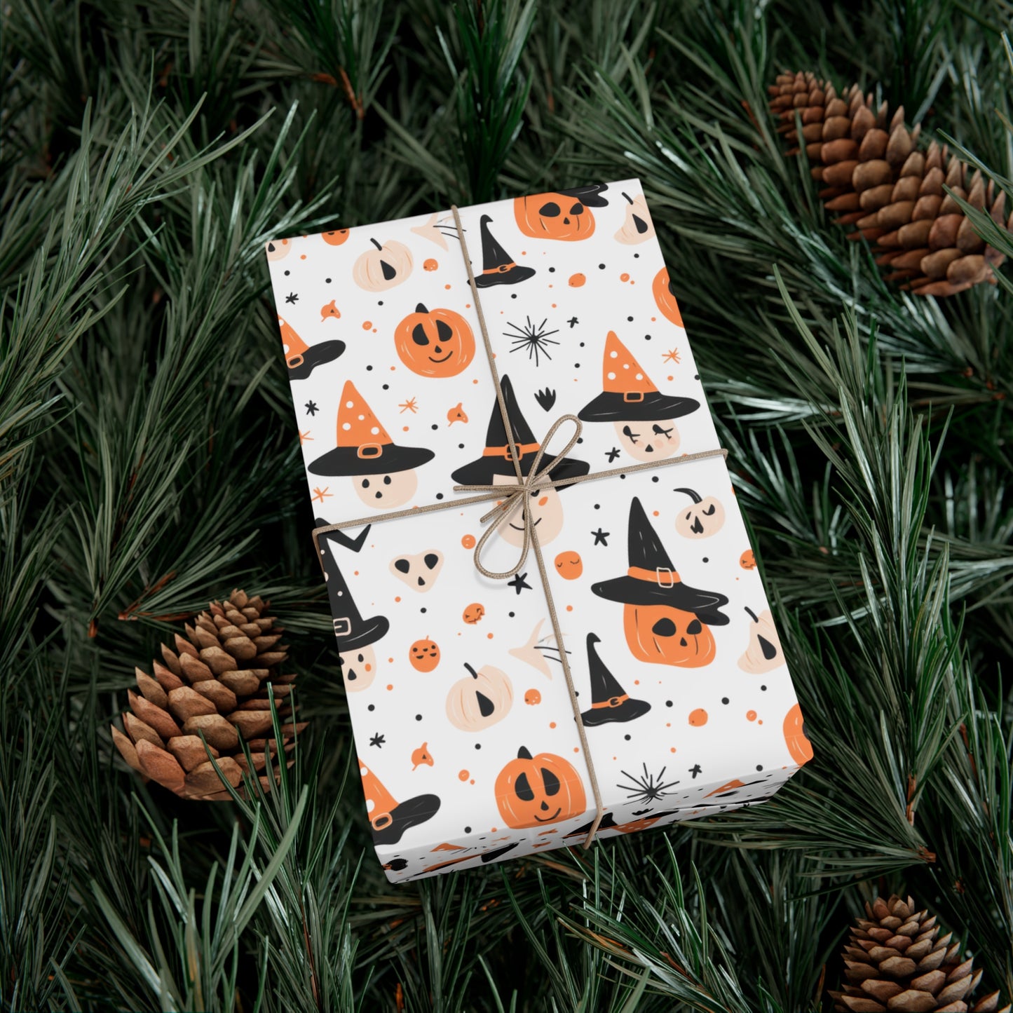 Pumpkin Wearing a Black Hat - Gift Wrap Papers - 13851