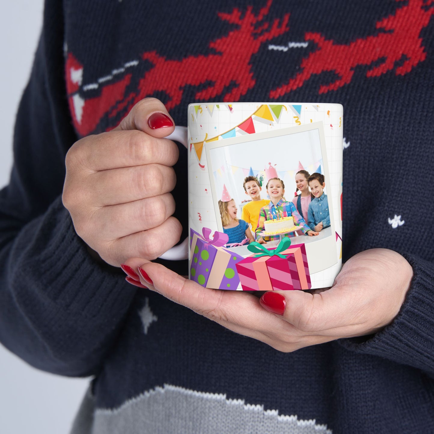 Personalized Birthday Ceramic Mug with Colorful Design, Custom Gift for Celebrations, Fun Party Favor, 11oz, 15oz - 13976