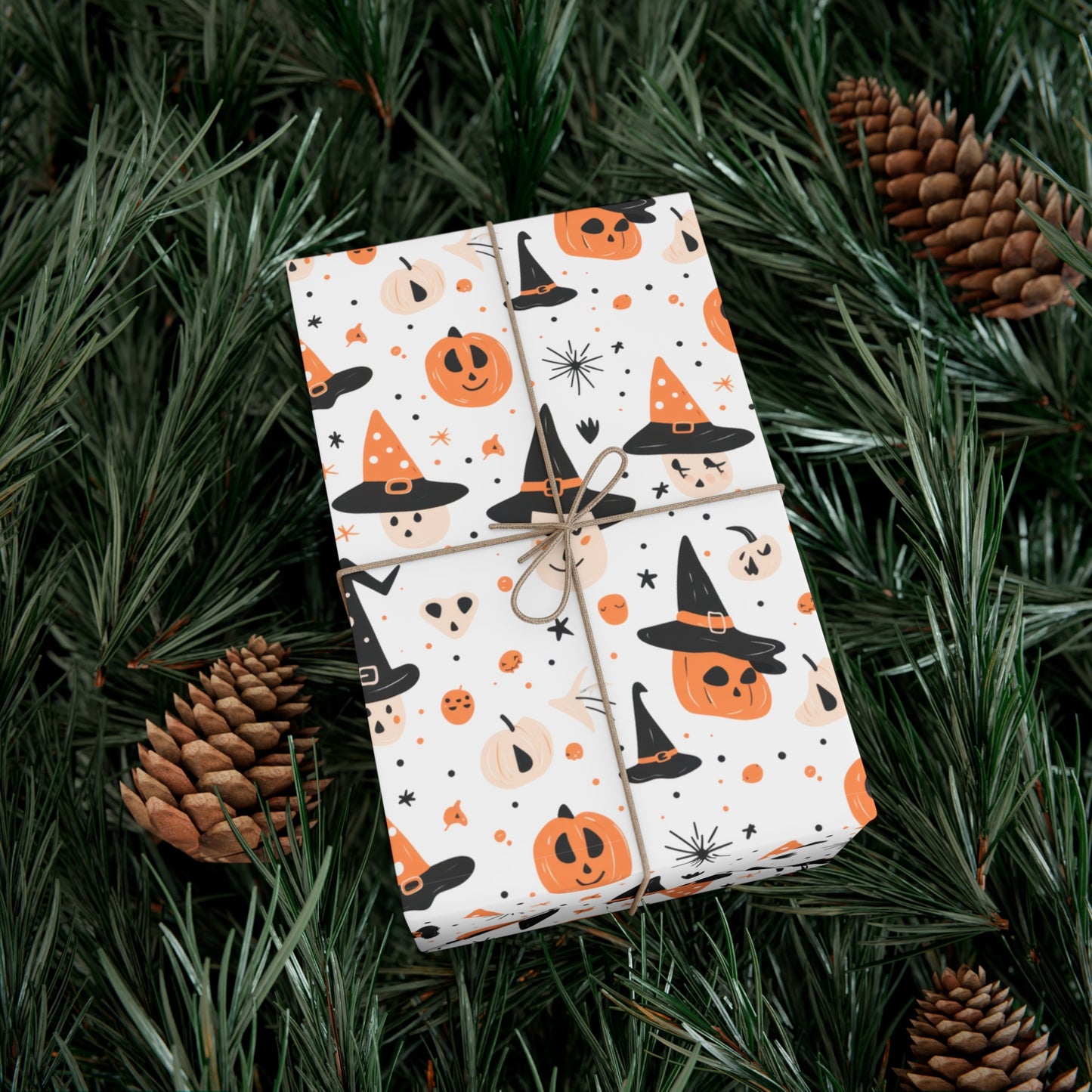 Pumpkin Wearing a Black Hat - Gift Wrap Papers - 13851