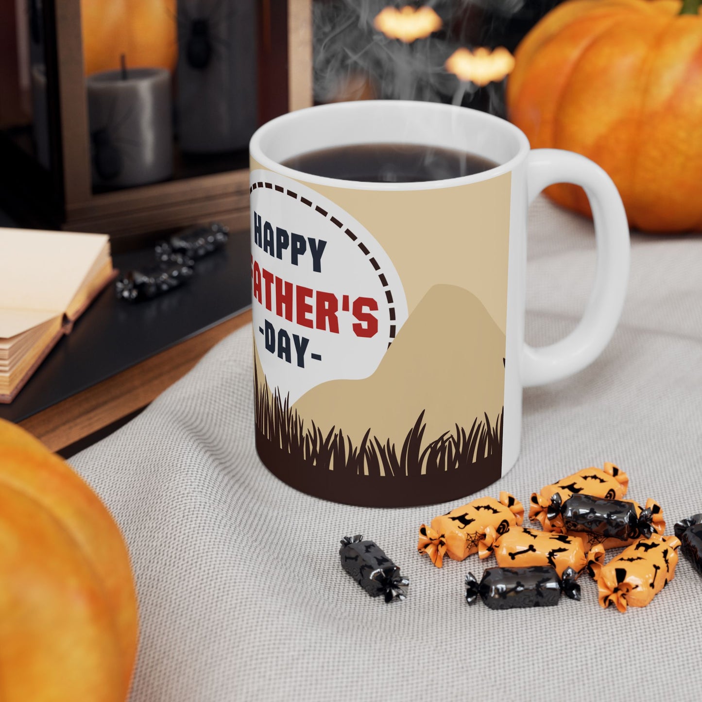 Father's Day Ceramic Mug, Unique Coffee Cup Gift, Dad's Special Mug, Family Bonding, Holiday Present - 14010