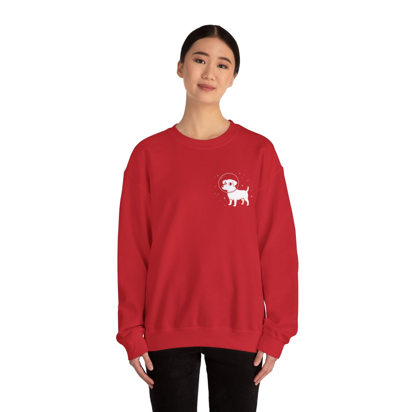 Dog in Space Crewneck Sweatshirt – Space Puppy Graphic Pullover - 14678