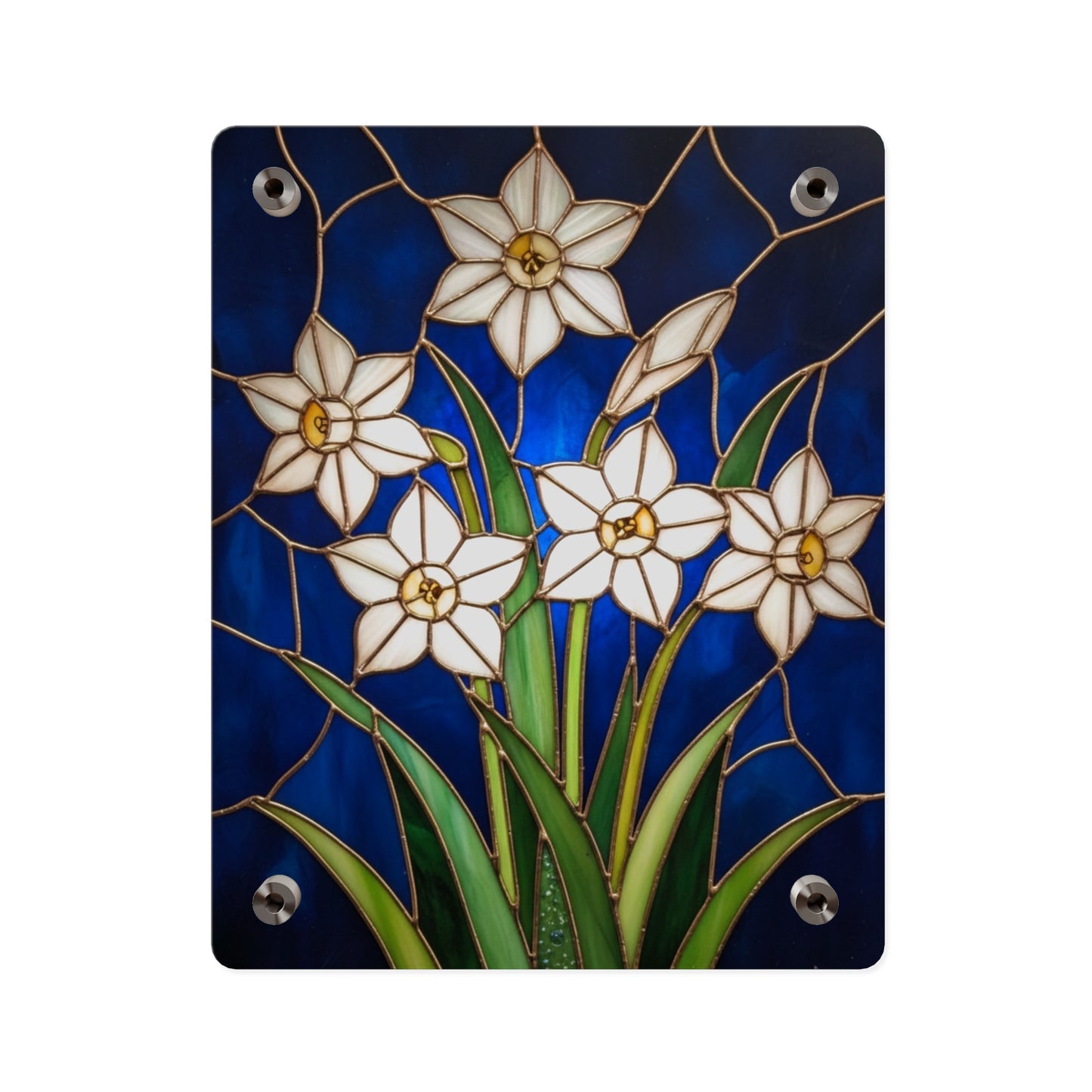 Whitepaper Narcissus Acrylic Wall Art Panel — (Floral Modern Decorative Plaque) - 14598