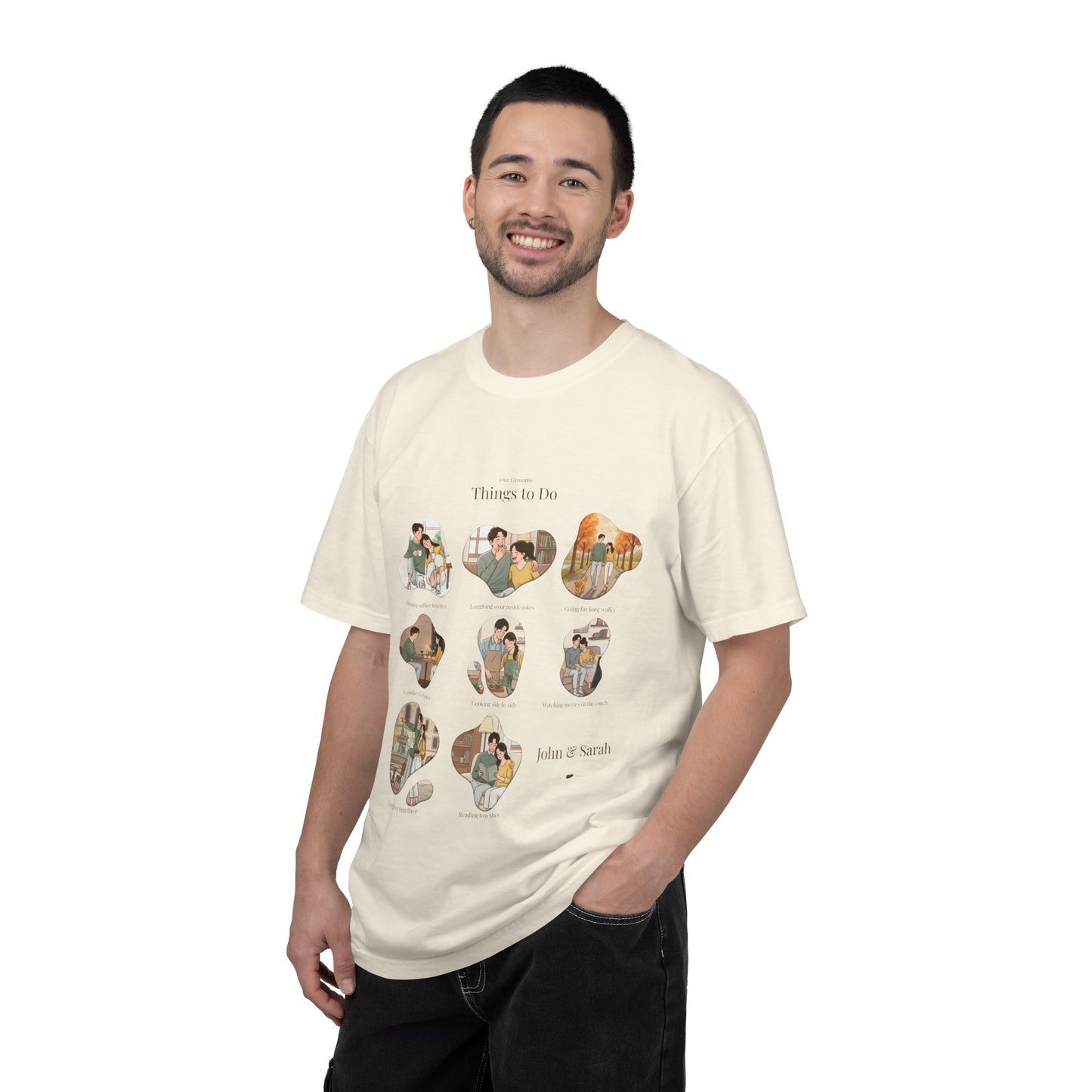 Our Favourite Things to Do Together – Personalised Valentine’s Illustration T-Shirt Gift - 14721