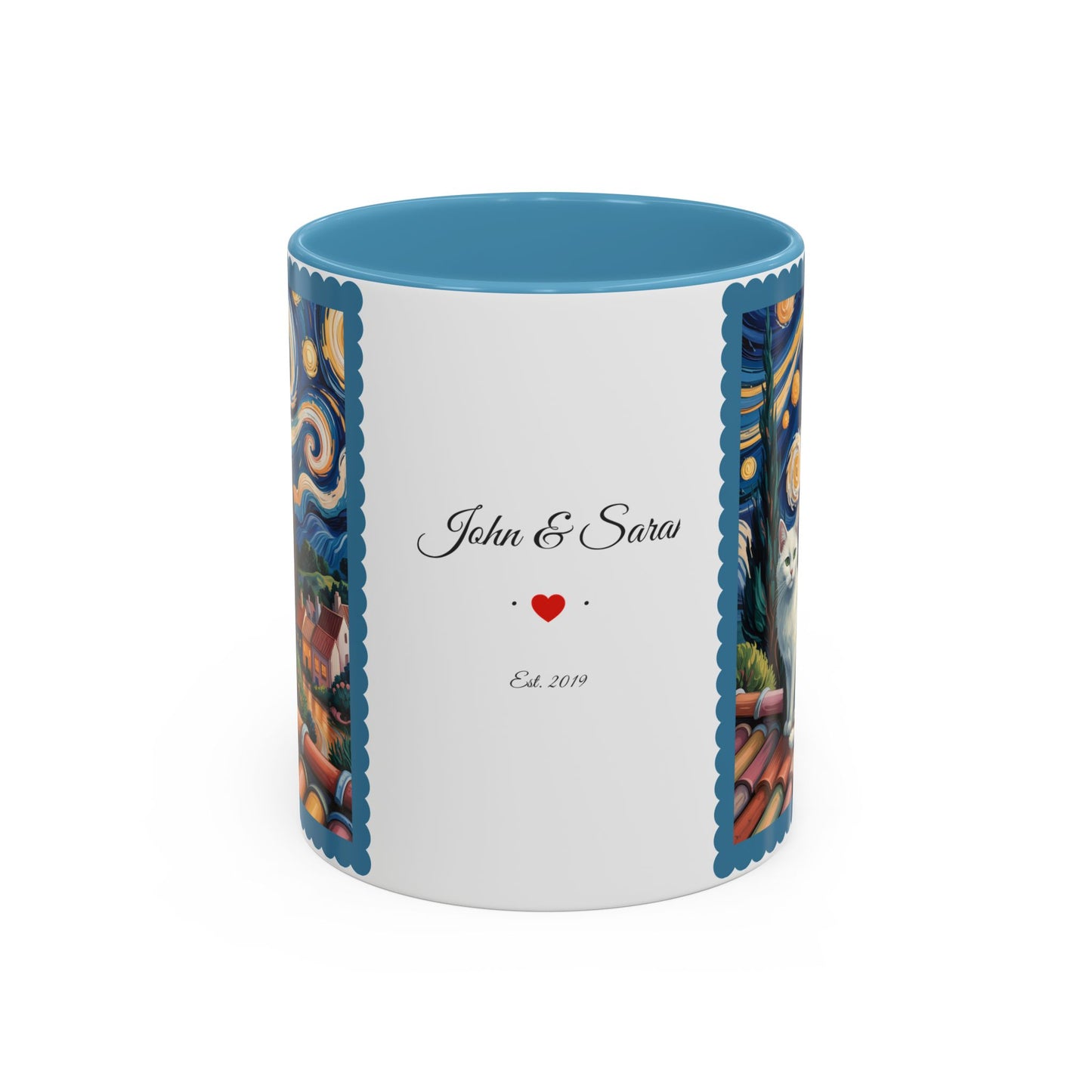 Van Gogh Inspired Cat Art Mug – Valentine’s Gift for Cat Lovers, 11oz / 15oz Coffee Mug - 14762