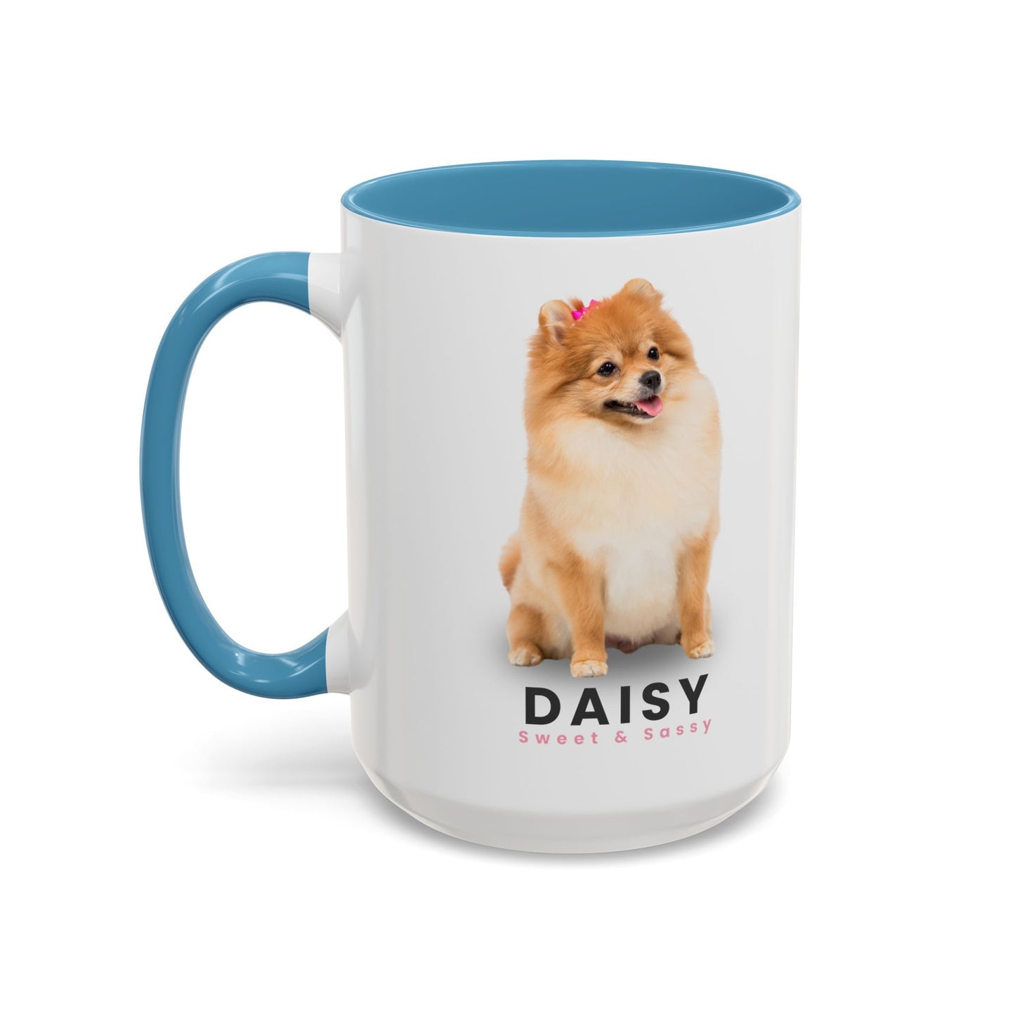 Personalized Pomeranian Mug – Custom Dog Name Photo Accent Coffee Cup | Gift for Dog Mom (11oz / 15oz) - 14828