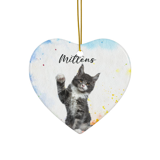 Your Cat, Customizable - Ceramic Ornament, 4 Shapes - 10038