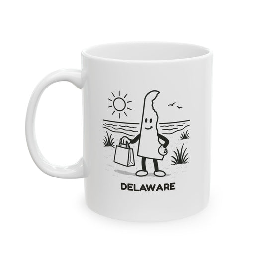 "In Delaware, we love our beaches almost as much as we love our tax-free shopping." Ceramic Mug - 14150