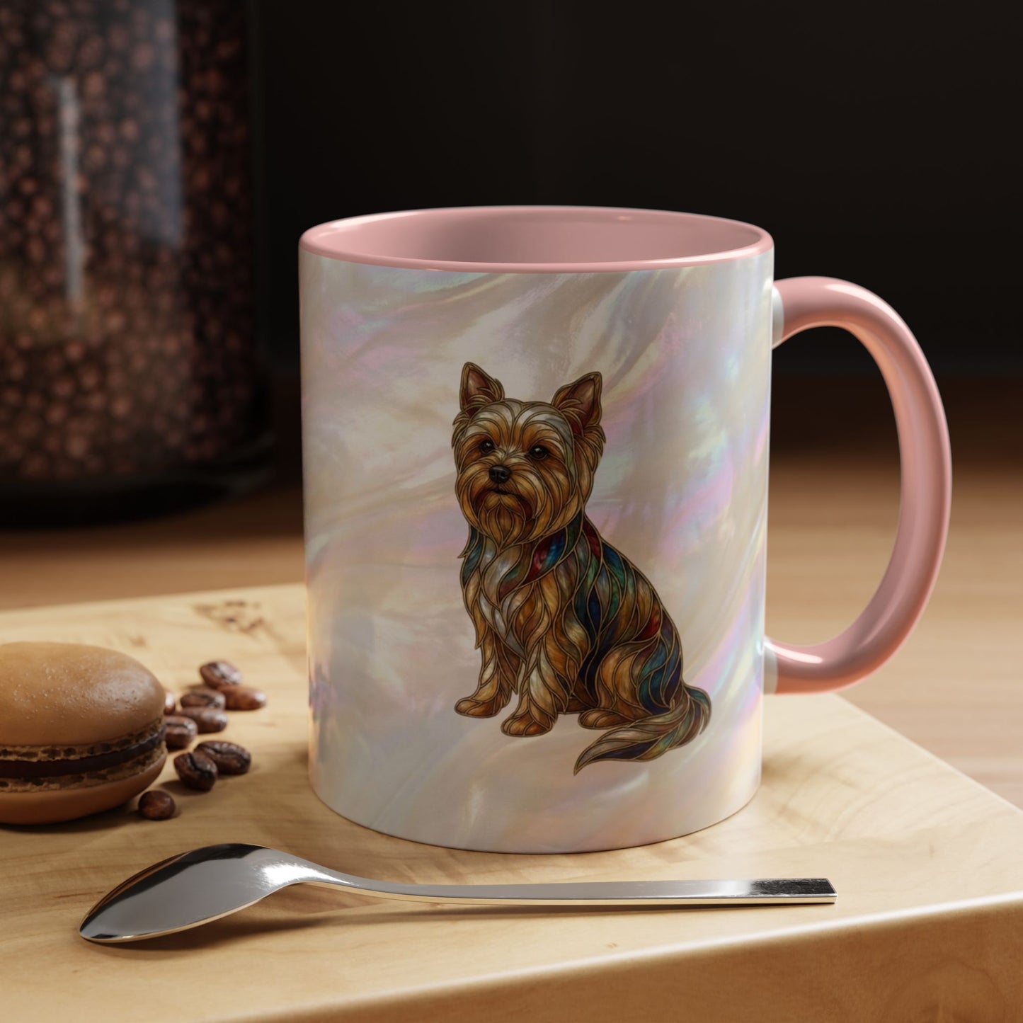 Yorkie Accent Coffee Mug – Stained Glass Design 11/15oz - 14653