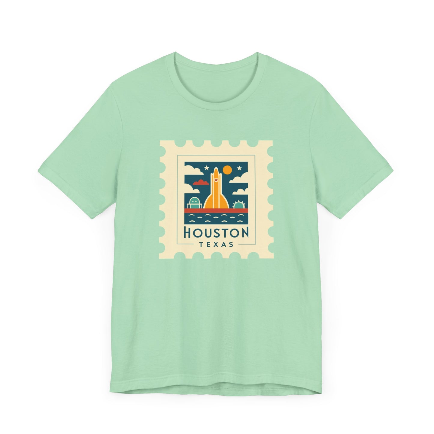 Houston Texas Retro Stamp Unisex Tee - Graphic T-Shirt for Casual Wear - 12143