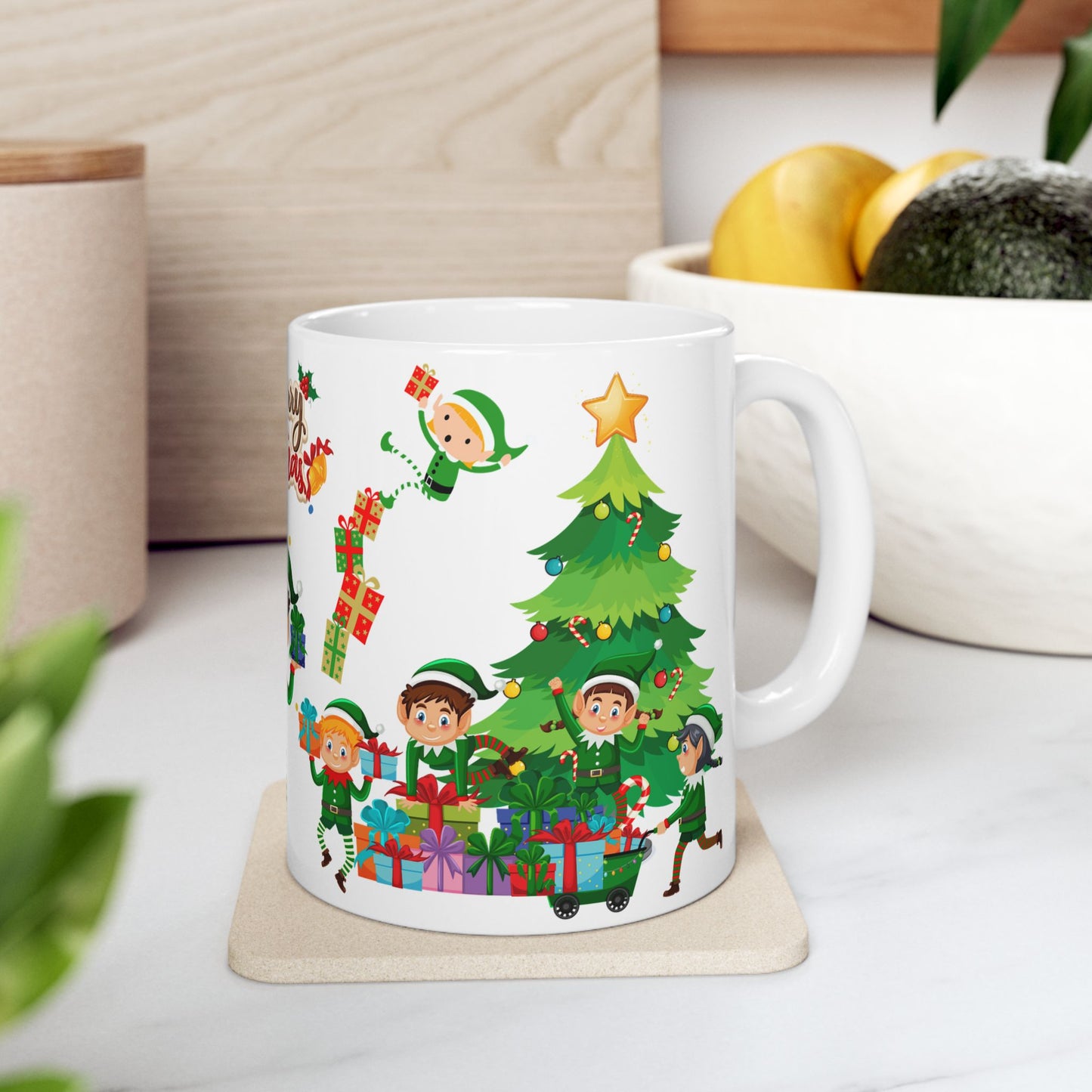 Little Elves with Christmas Gifts - Ceramic Mug, (11oz, 15oz) - 10293