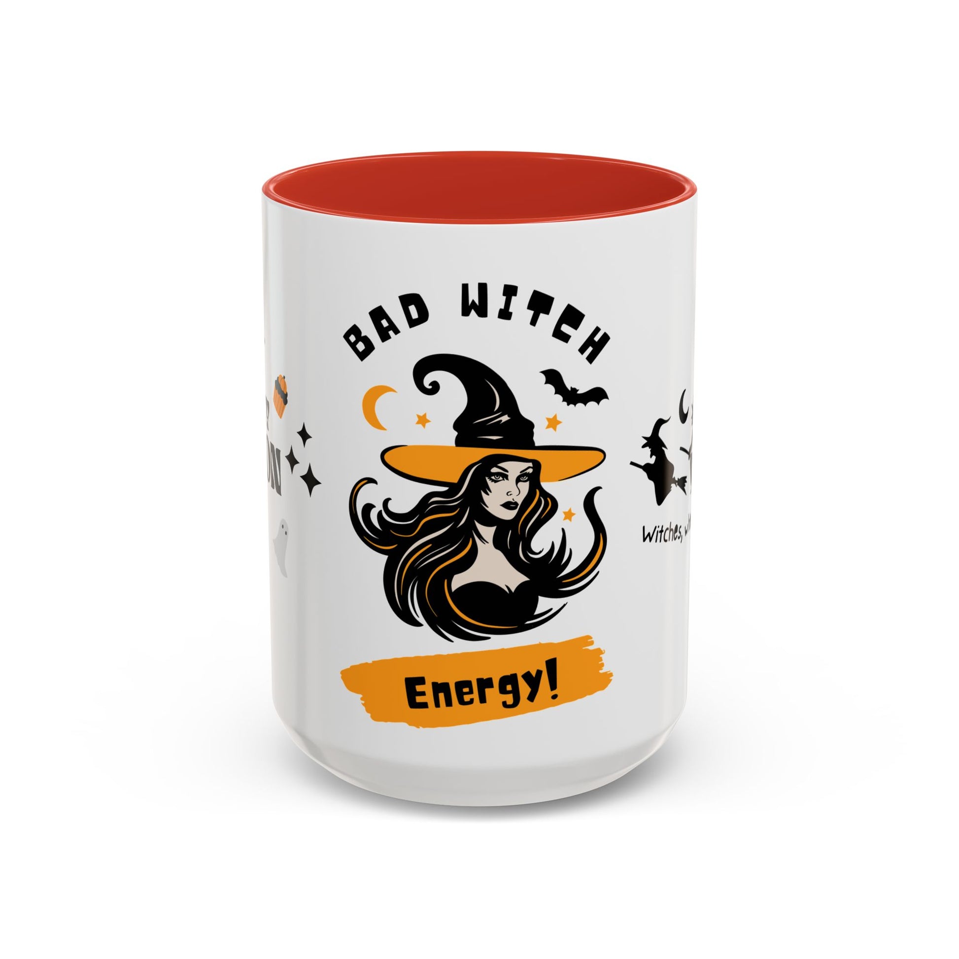 Bad Witch Energy - Accent Coffee Mug (11, 15oz) | 11 oz,11oz,15 oz,15oz,accent mug,Coffee Mugs,Halloween,Home & Living,Kitchen,Mugs,Spring Essentials,two tone,White base