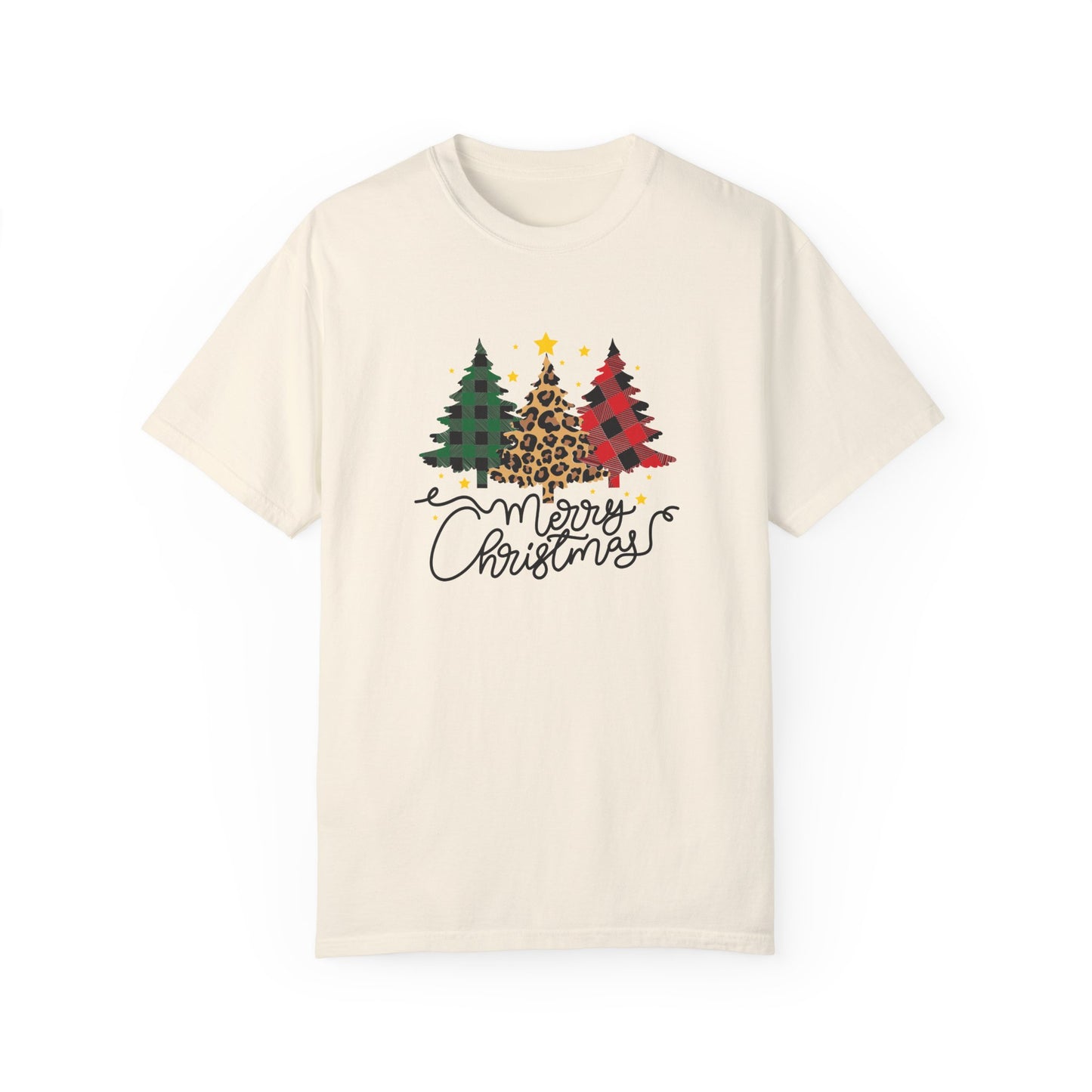 Merry Christmas, Trees - Unisex Garment-Dyed T-shirt - 10199