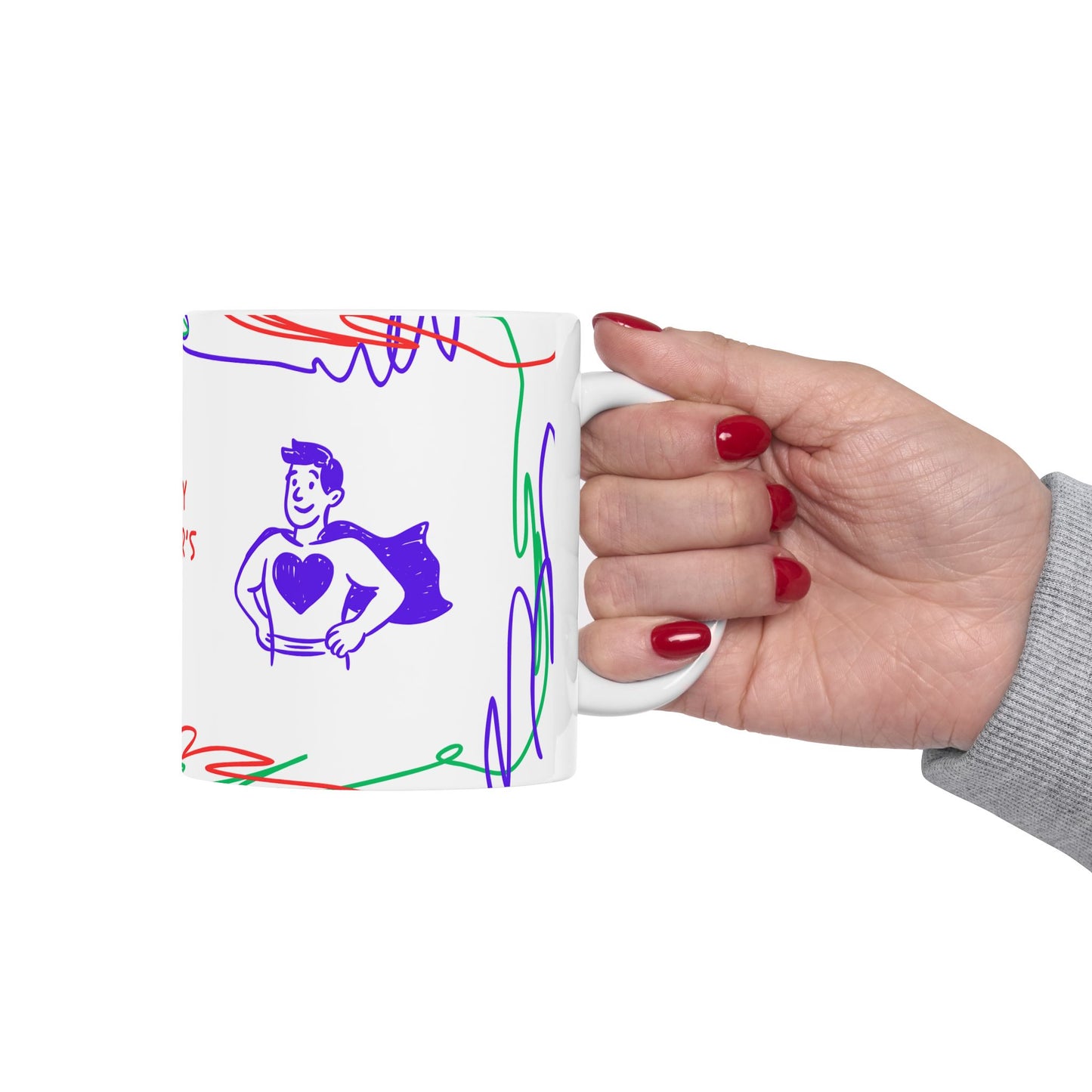 Happy Father's Day Ceramic Mug - Colorful Design for Dad | 11oz and 15oz - 12895