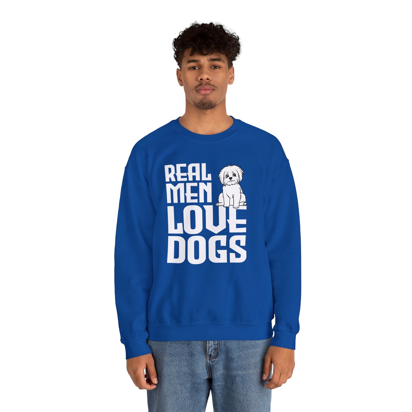 Real  Man Love Dogs - Unisex Heavy Blend™ Crewneck Sweatshirt