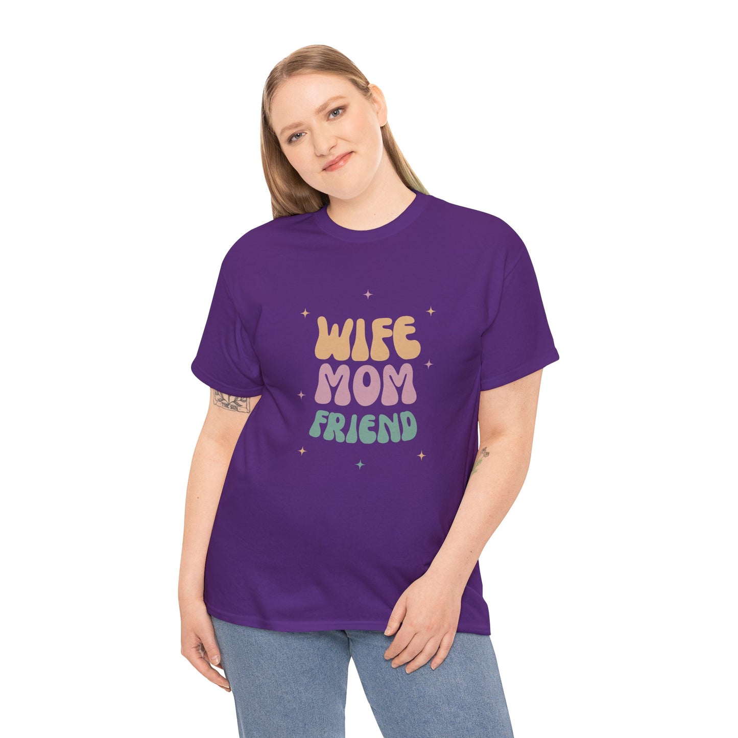 Wife Mom Friend Heavy Cotton Tee | Perfect Gift for Moms & Friends - 12462