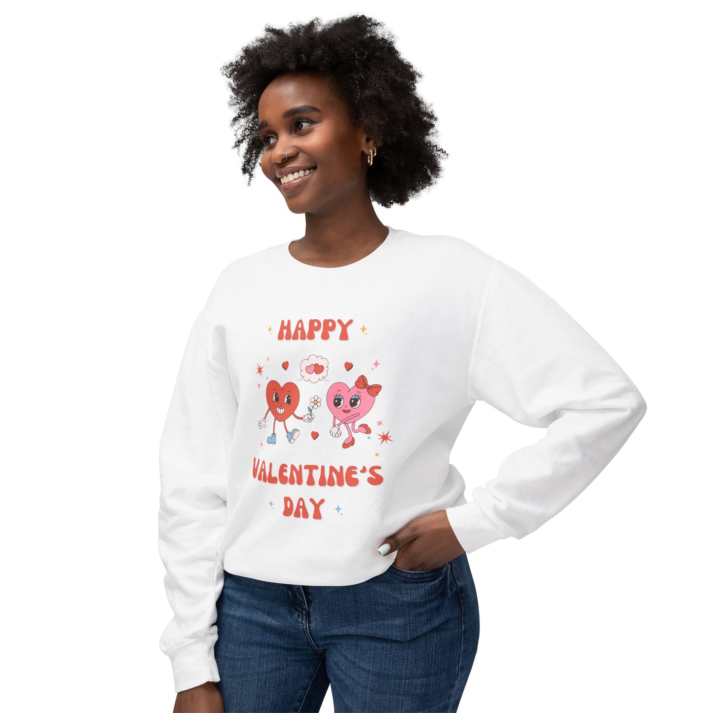 Happy Valentine's Day - Unisex Lightweight Crewneck Sweatshirt - 11023