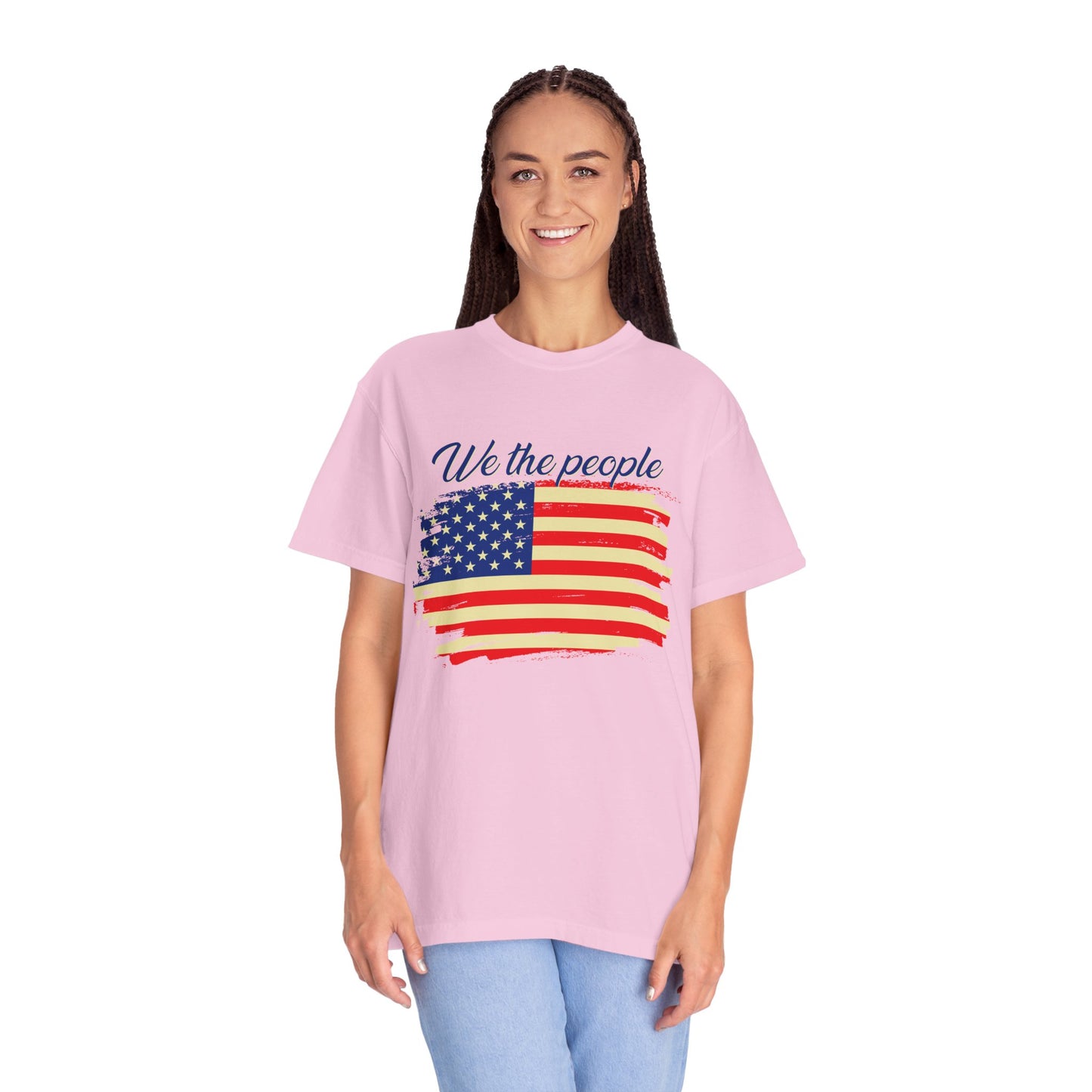 Patriotic Garment-Dyed T-Shirt - We the People, Independence Day Gift, Casual Wear, Constitution Day, Freedom Apparel - 13691