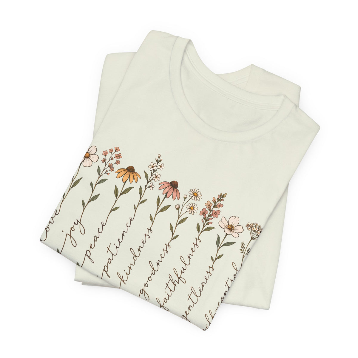 Fruit of the Spirit Floral T-Shirt,  Christian Faith Scripture Tee - 14984