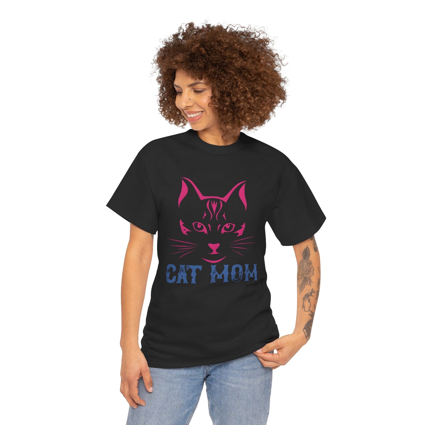 Cat Mom T-Shirt – Cute Cat Face Graphic Tee for Cat Lovers - 14882