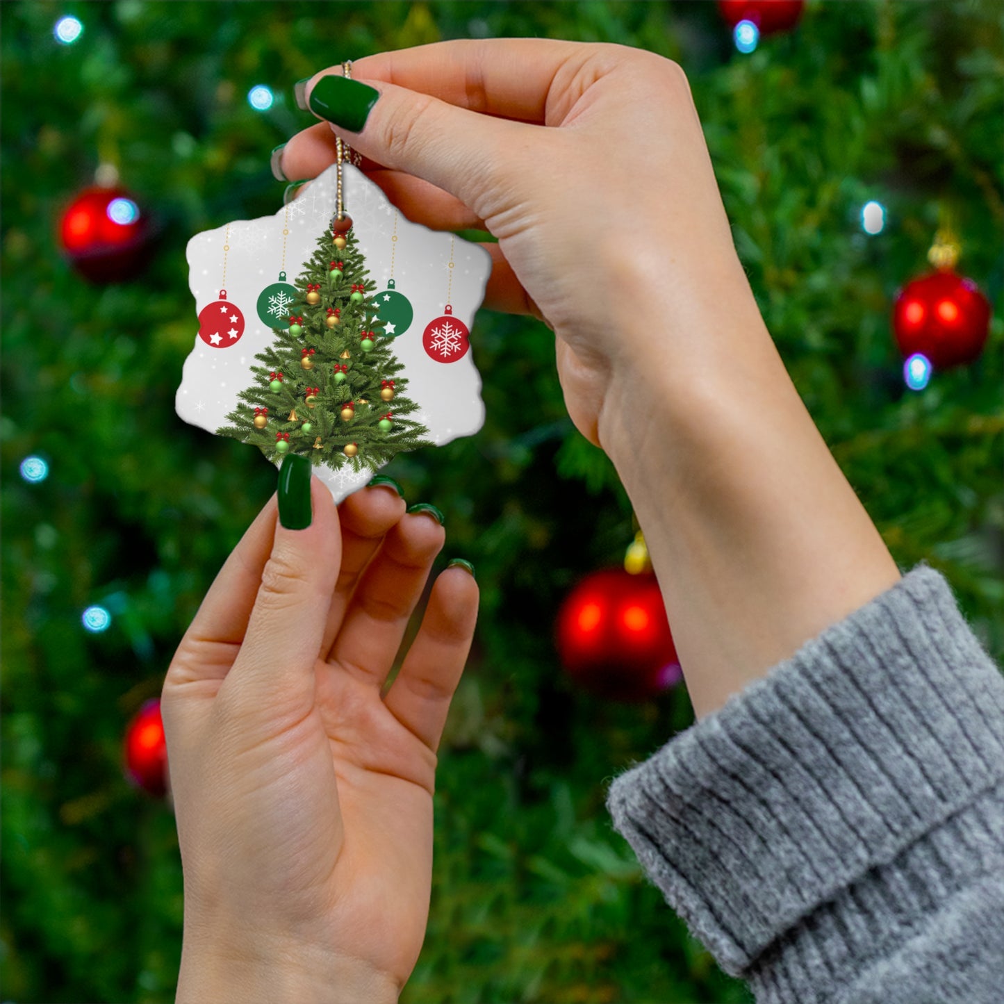 Christmas Tree Magic - Ceramic Ornament, 4 Shapes