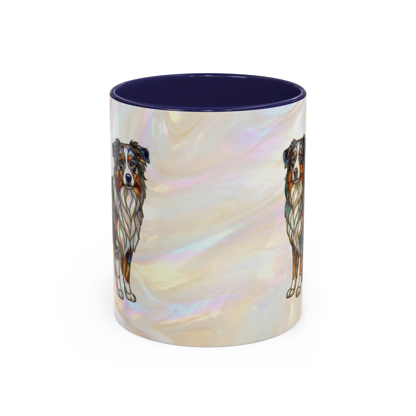 Australian Shepherd Accent Coffee Mug — Stained Glass Design (11/15oz) -14614