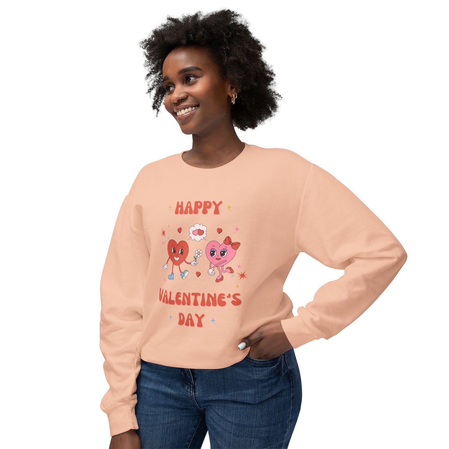Happy Valentine's Day - Unisex Lightweight Crewneck Sweatshirt - 11023
