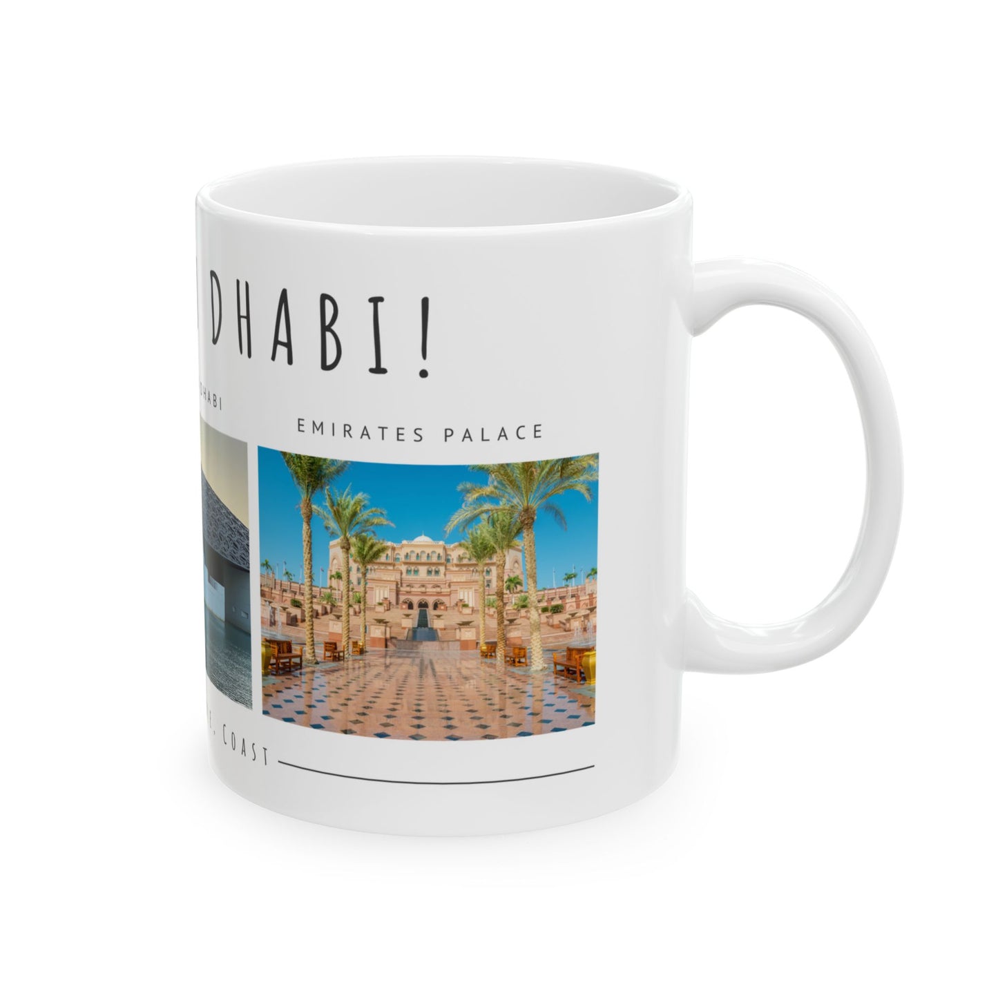 Hello Abu Dhabi! Ceramic Mug - 11oz & 15oz Coffee Cup with Scenic Design - 12097